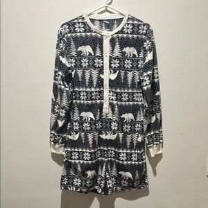 OLD NAVY Fleece Henley Pajama Romper Size Small Tall -- 3.5-inch inseam